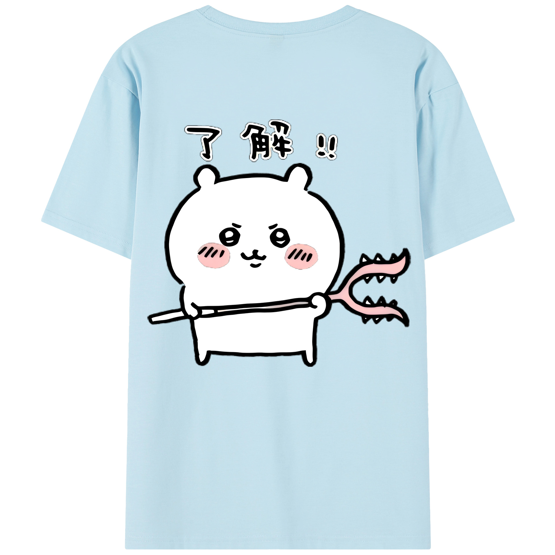 （画像用） ちいかわ ちいかわ Chii-kawa chiikawa 綿100％半袖Tシャツ（背面プリント）